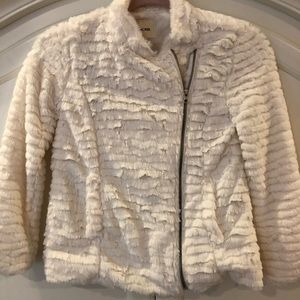 Girls white fur coat